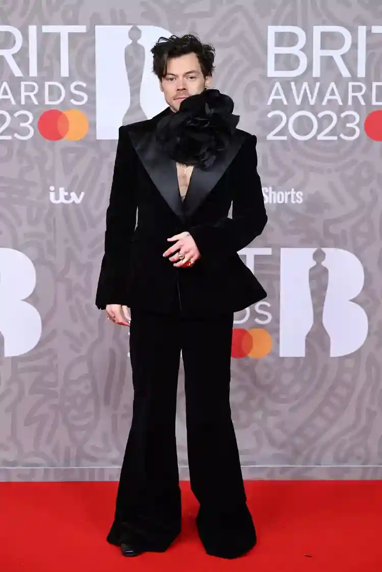 Harry Styles Inspired Black Velvet Statement Suit 1 harry styles Dress